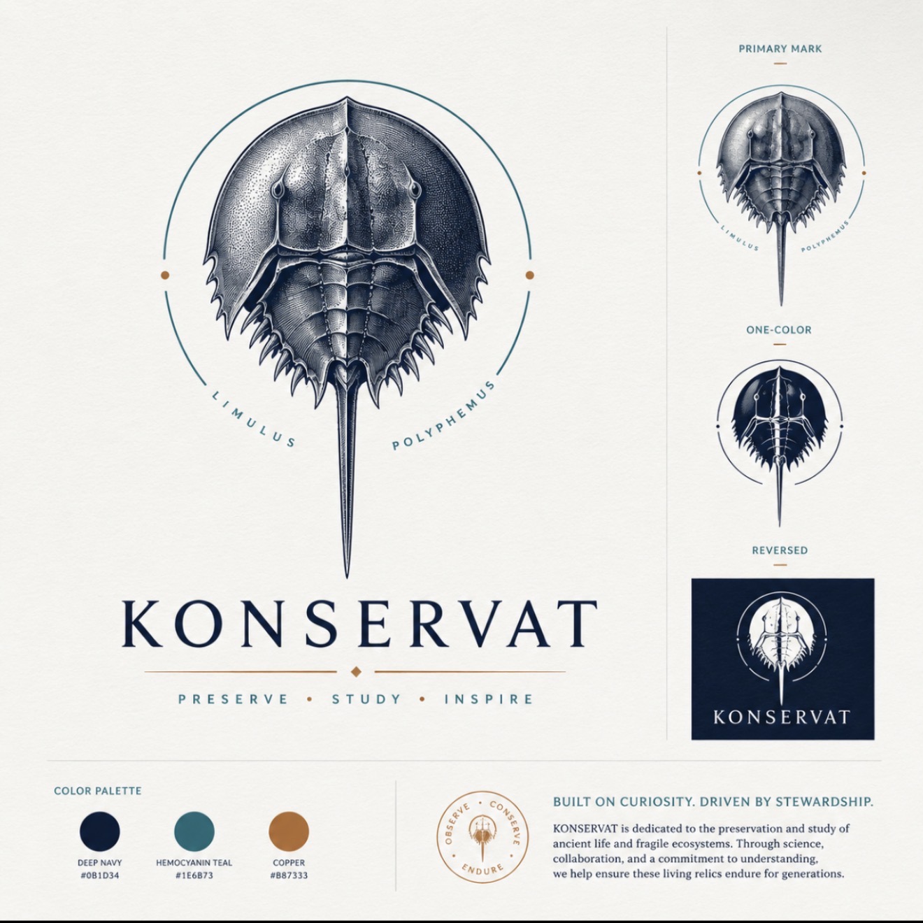 KONSERVAT horseshoe crab brand card