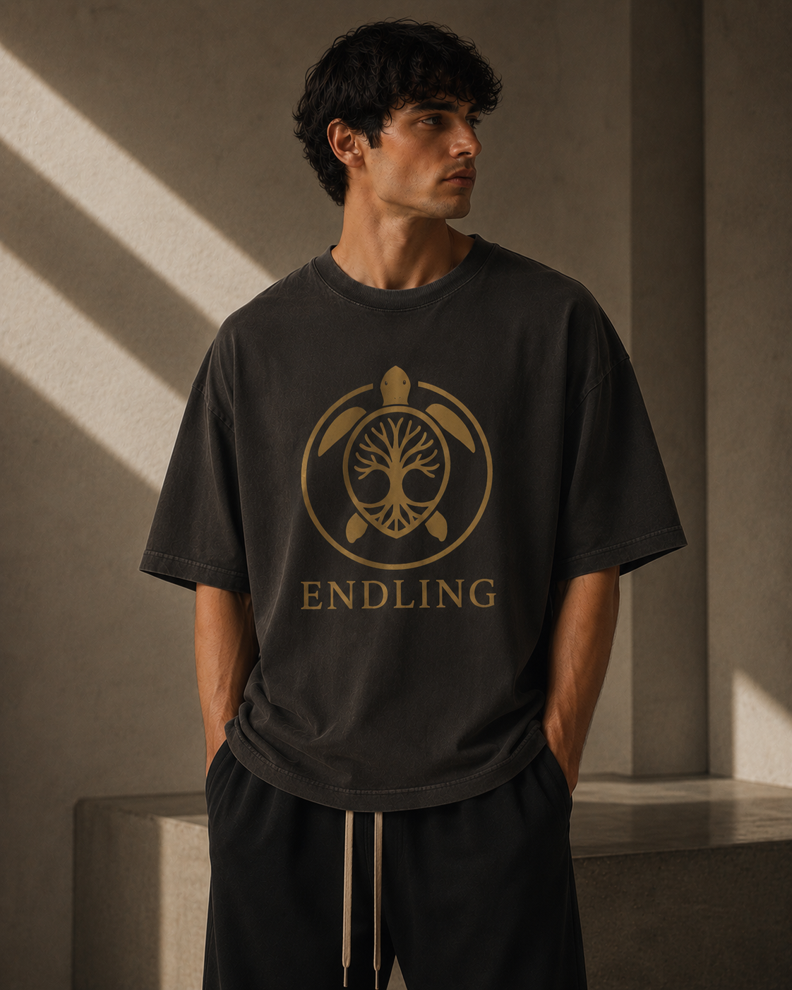 Charcoal ENDLING tee mockup