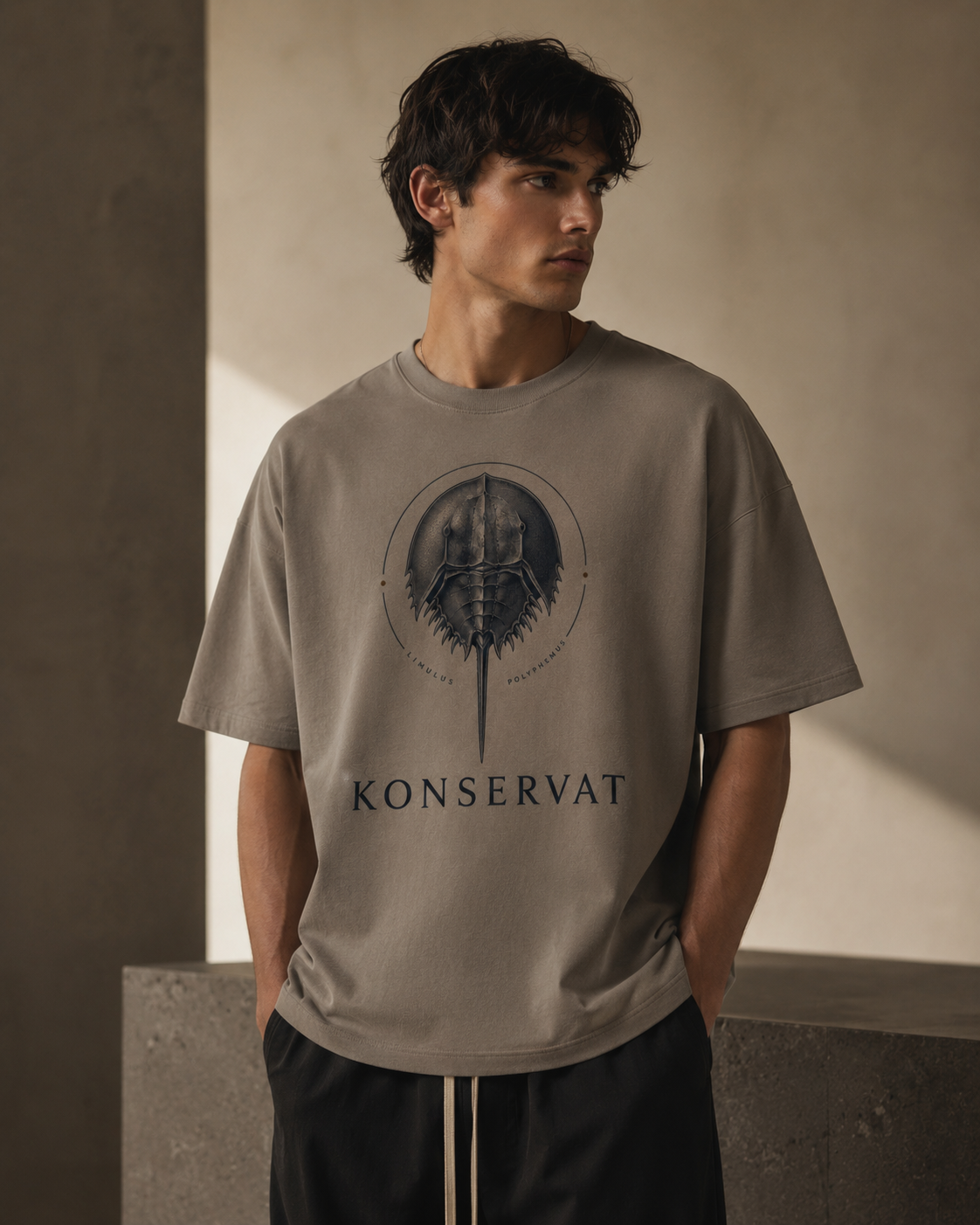 Taupe KONSERVAT Limulus tee mockup